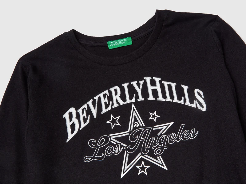 T-Shirt mit Glitzer-Print