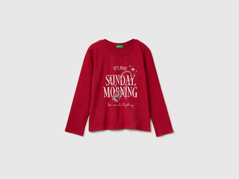 T-Shirt mit Glitzer-Print