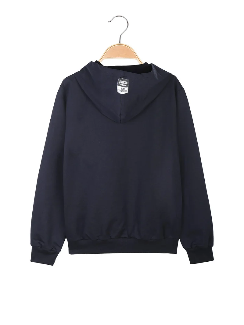 Felpa da ragazzo con cappuccio - blu scuro