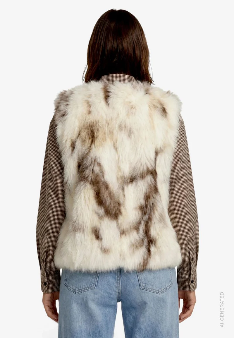 Kunstfell-Weste mit Animalprint