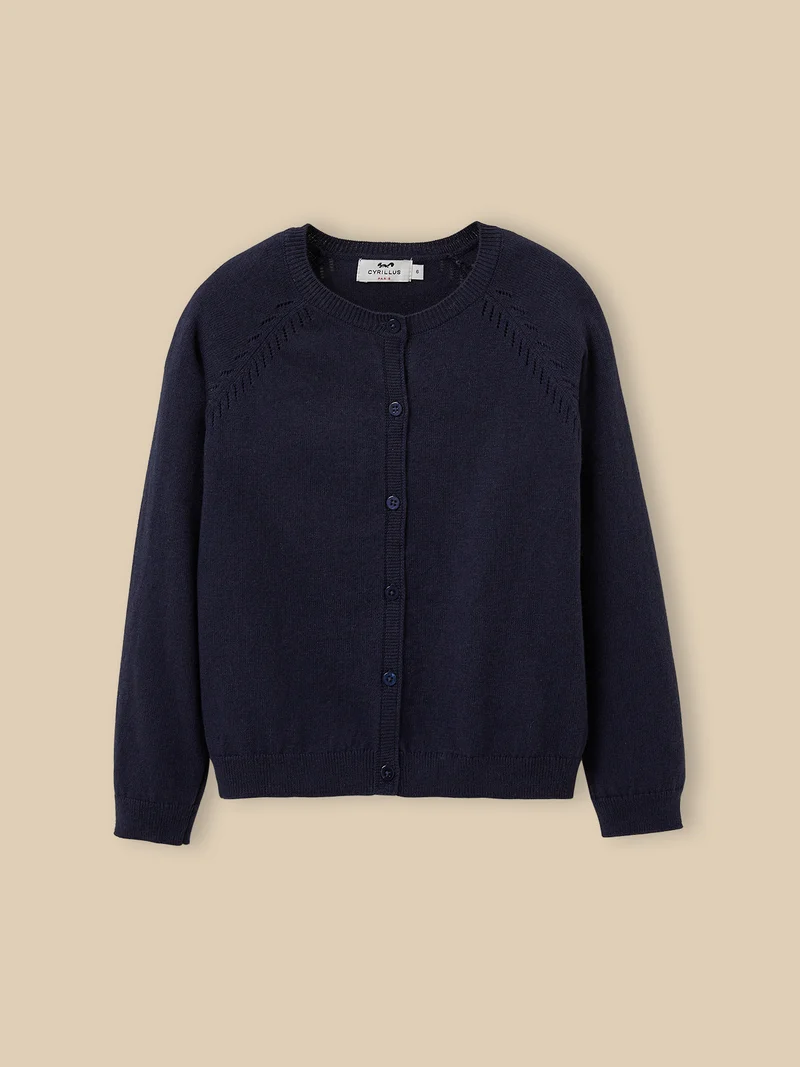 Mädchen-Cardigan aus Baumwolle und Wolle