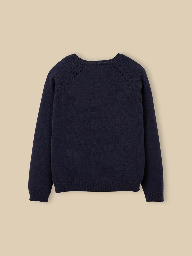 Mädchen-Cardigan aus Baumwolle und Wolle