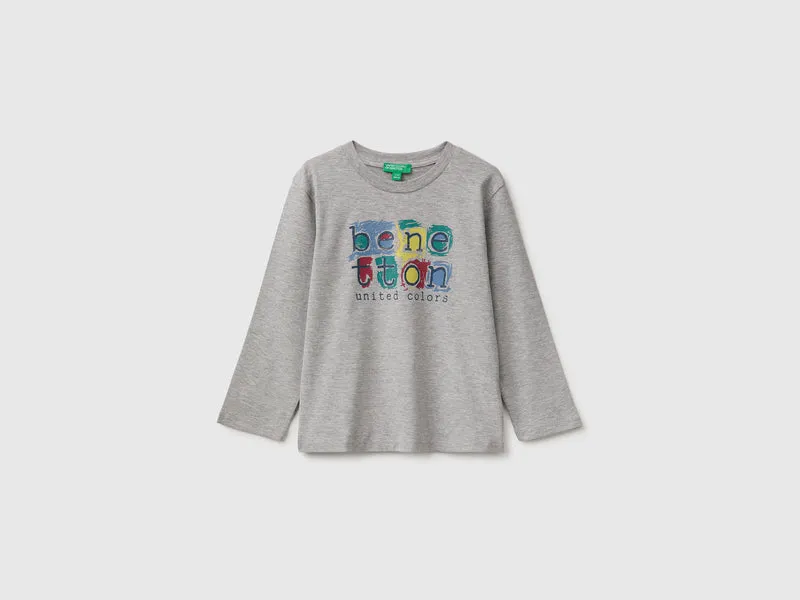 Langärmeliges T-Shirt mit Aufdruck