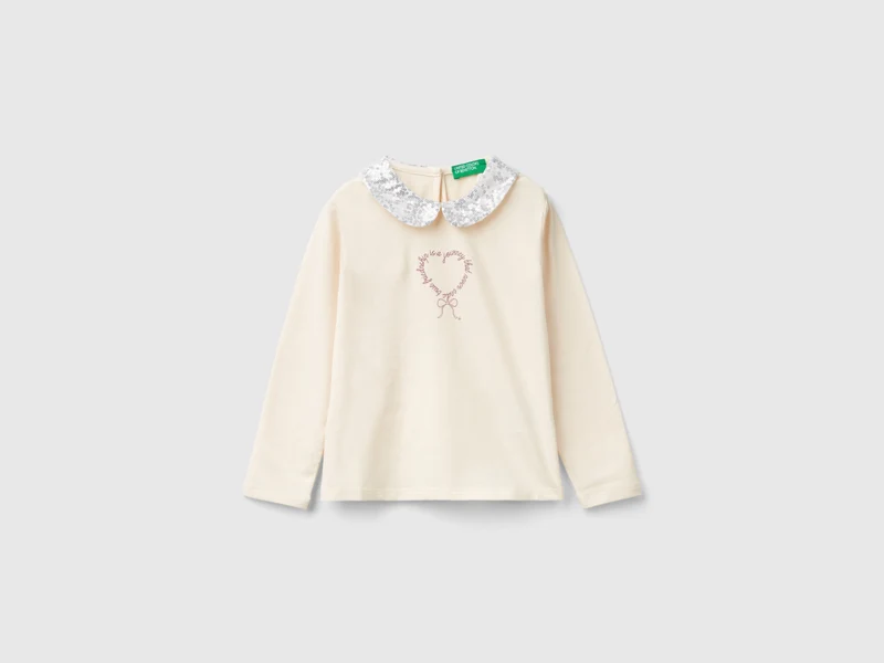 Shirt mit Paillettenkragen