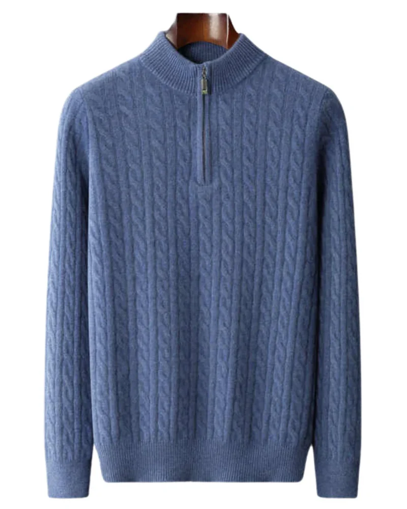 Deneb Cashmere Woven Half Zip