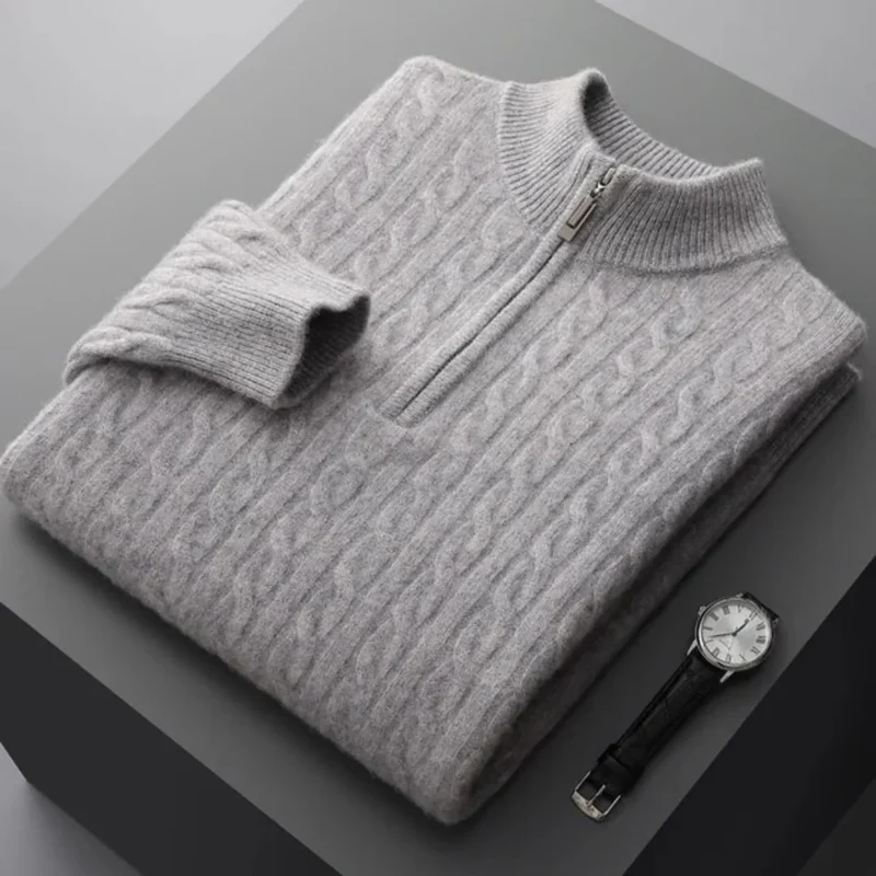 Deneb Cashmere Woven Half Zip