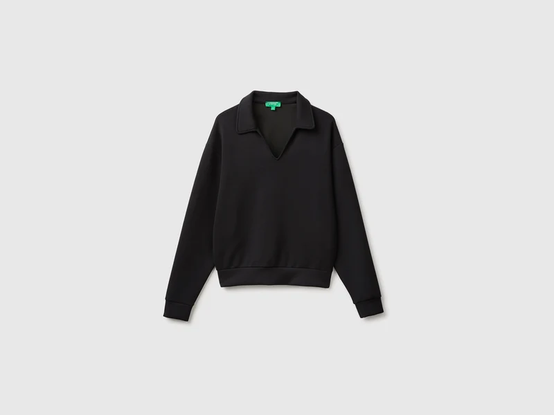 Fließendes Sweatshirt mit Rollkragen