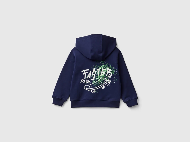 Sweater mit Zip und Print