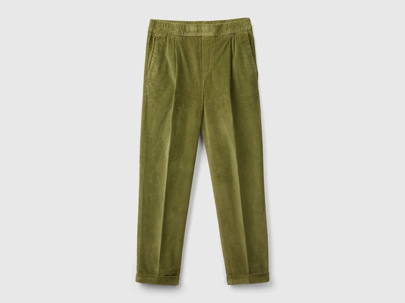 Chinos aus Samt mit elastischem Bund
