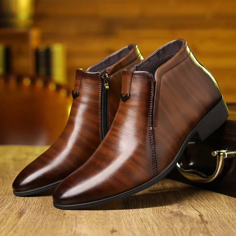 Beckett Leather Boots With Zipper