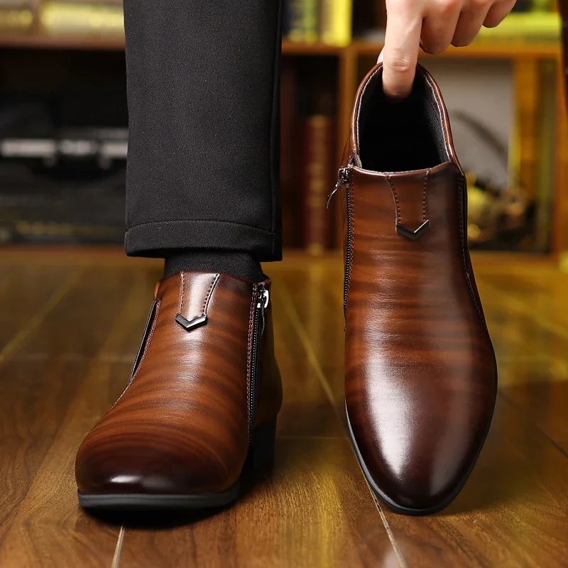 Beckett Leather Boots With Zipper