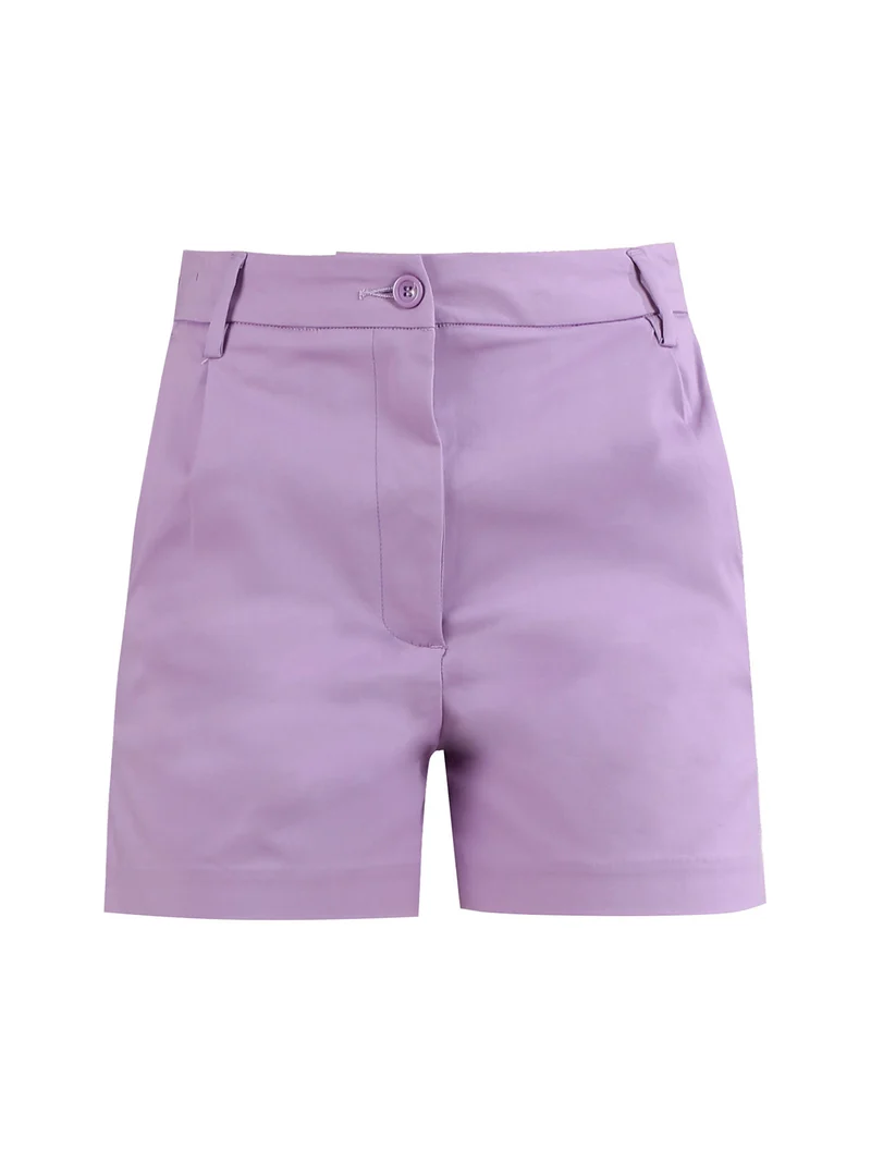 Shorts donna a vita alta - viola
