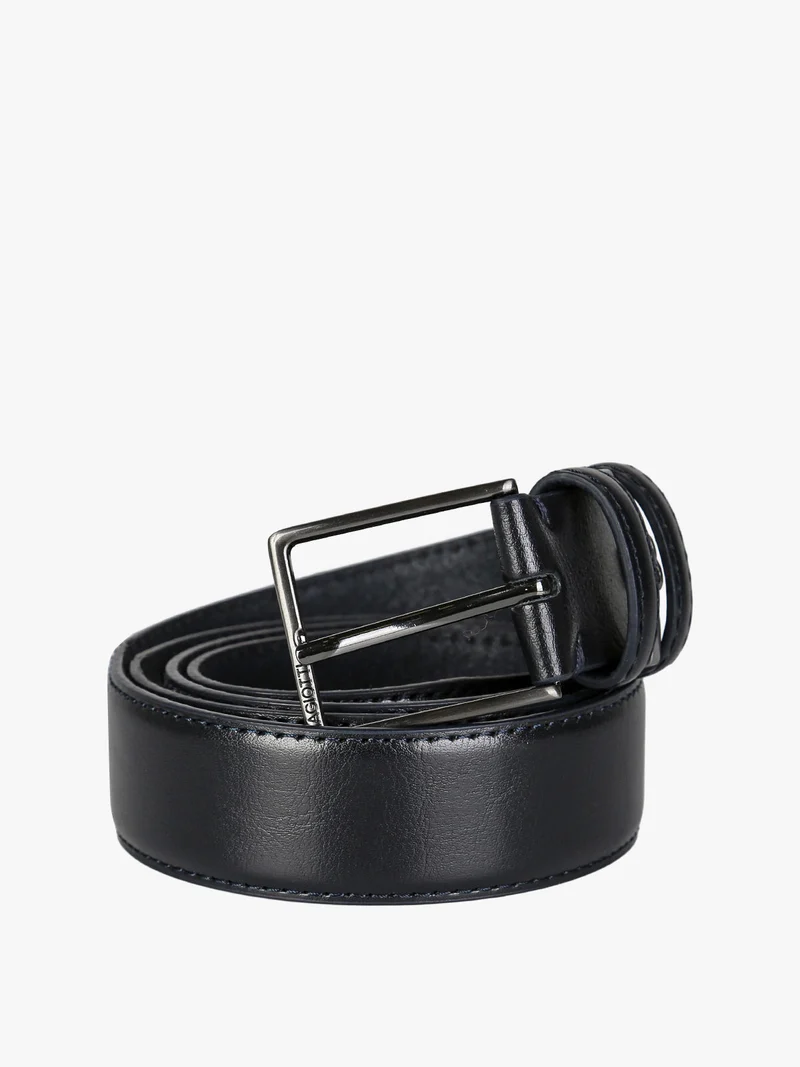 Cintura da uomo in pelle rivestita - blu scuro