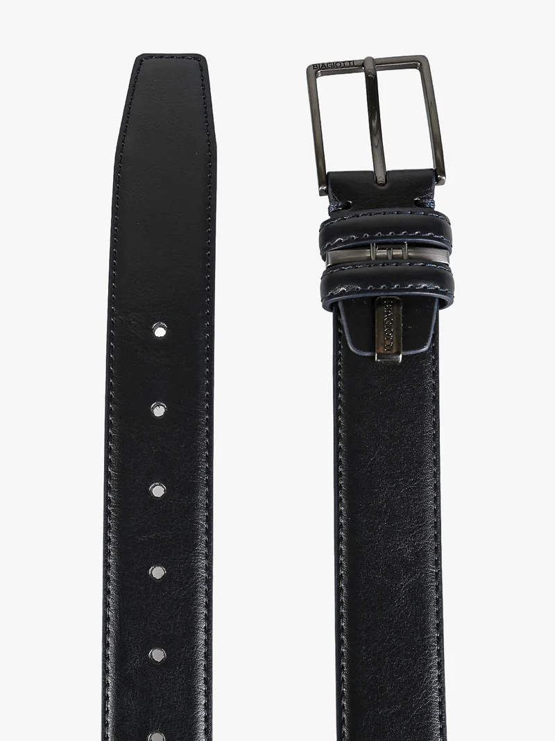 Cintura da uomo in pelle rivestita - blu scuro