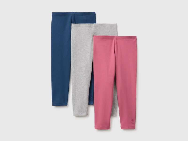 Drei Leggings aus Stretch-Baumwolle