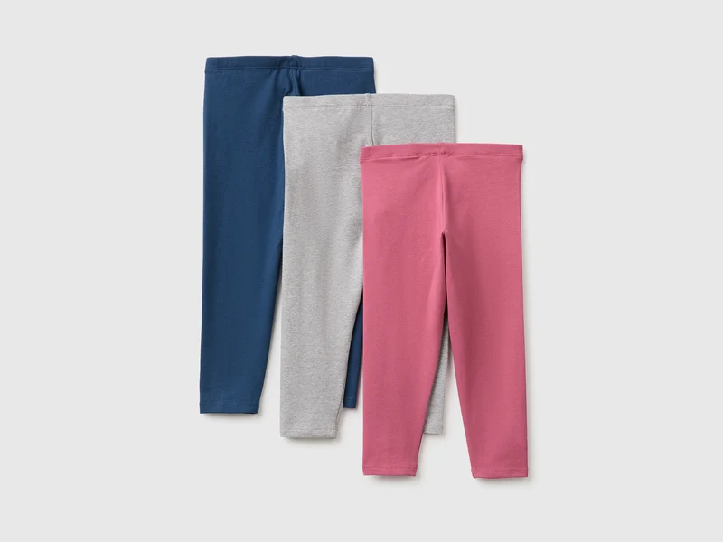 Drei Leggings aus Stretch-Baumwolle