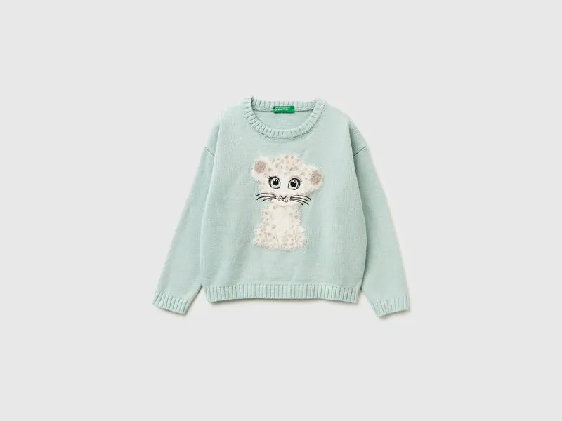 Pullover mit Pelz-Inlay