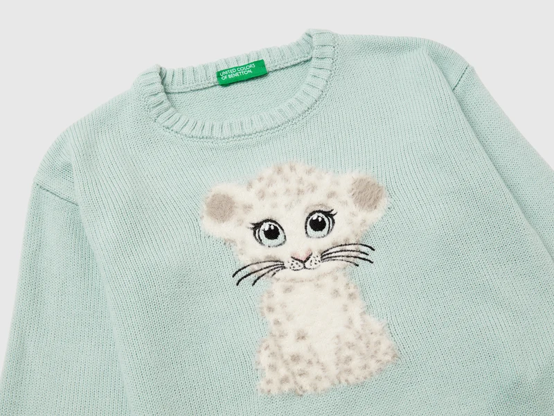 Pullover mit Pelz-Inlay