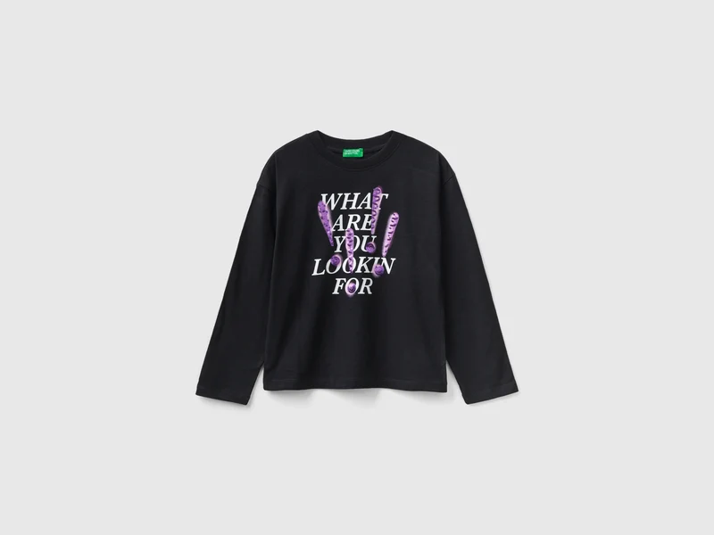 Shirt mit Print und Pailletten