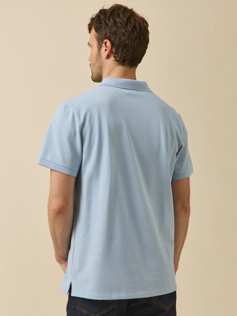 Einfarbiges Herren-Poloshirt aus Pikee aus Bio-Baumwolle