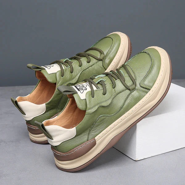 High-Sole Leather Shoes