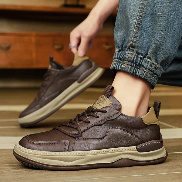 High-Sole Leather Shoes