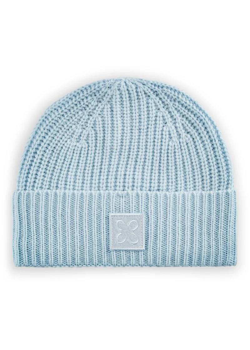KNITTED HAT ACRYL/WOOL SOLID blue-2