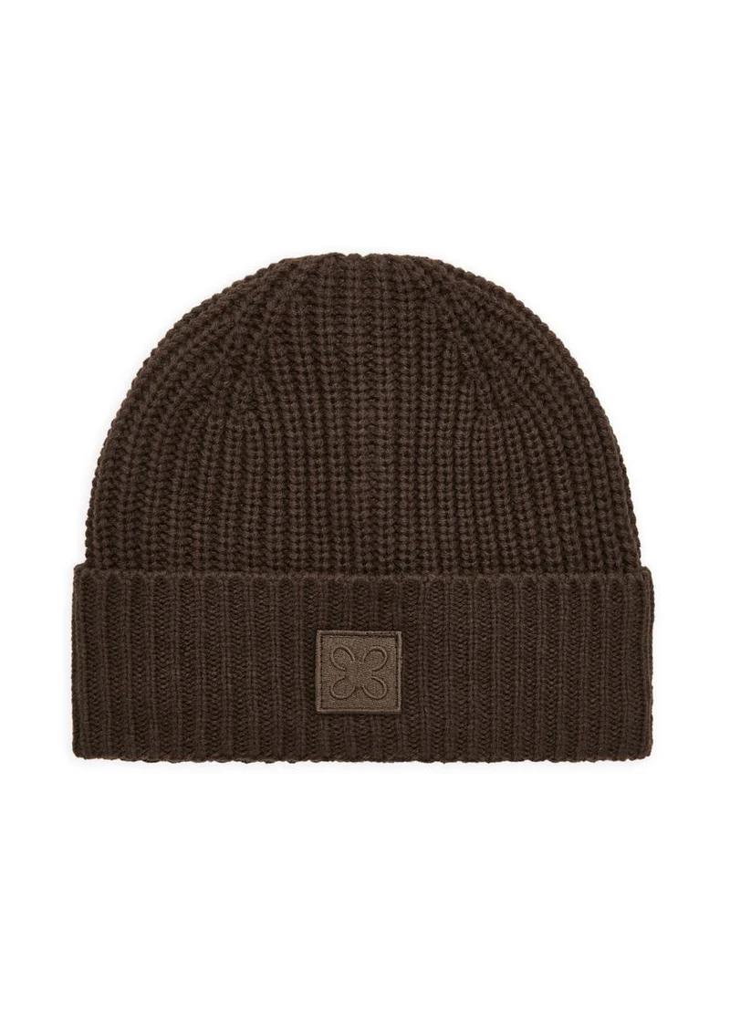 KNITTED HAT ACRYL/WOOL SOLID blue-2