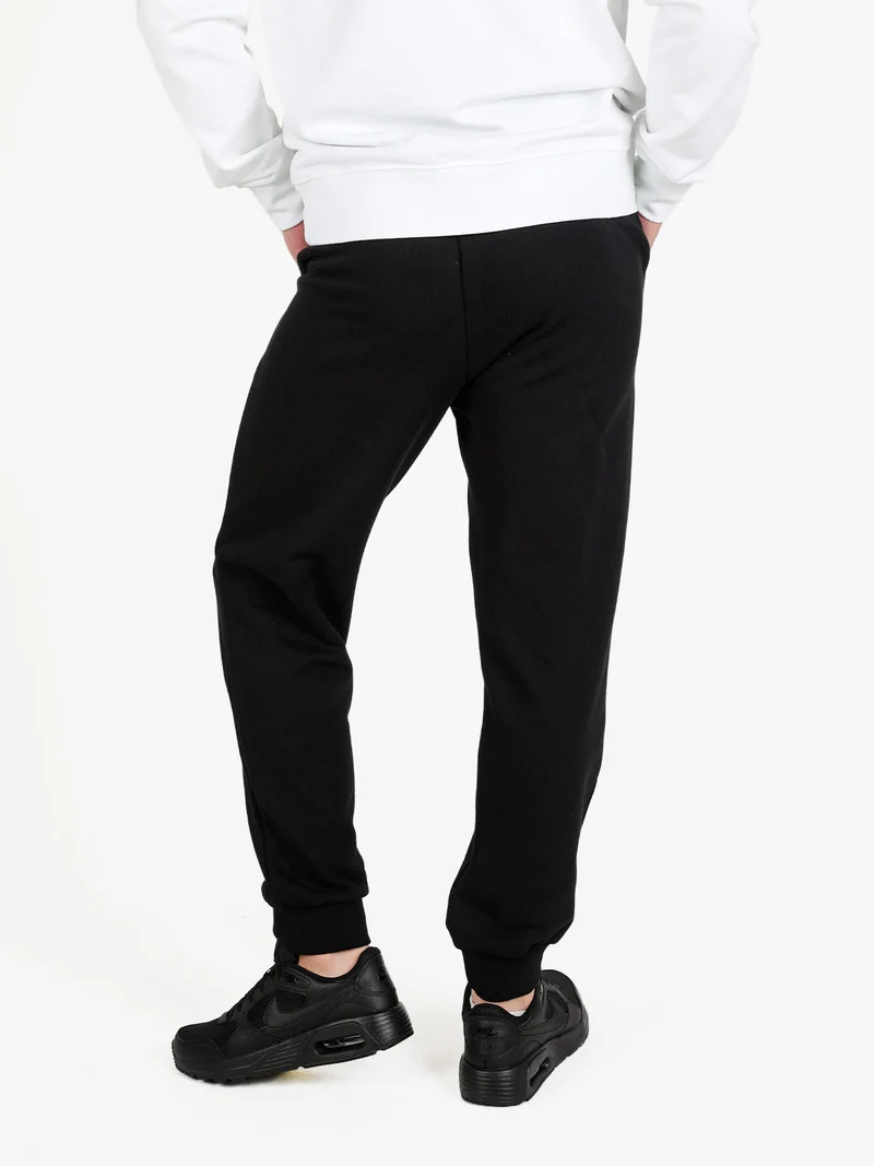 Pantaloni sportivi da uomo in felpa con polsini - nero