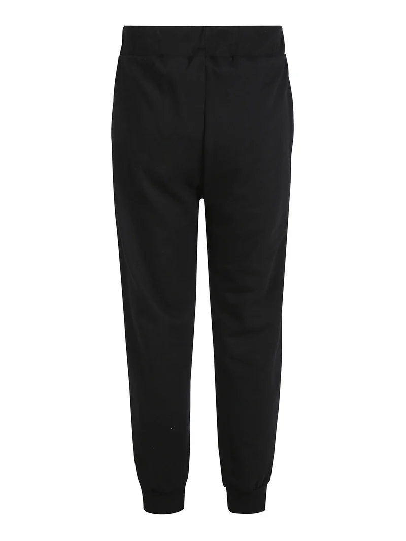 Pantaloni sportivi da uomo in felpa con polsini - nero