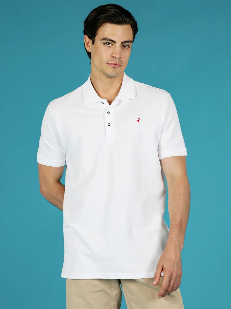 Polo da uomo manica corta con logo - bianco