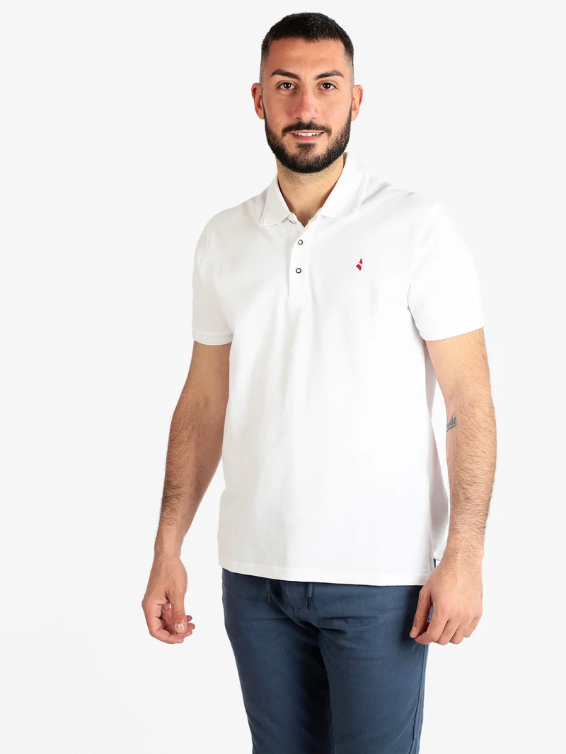 Polo da uomo manica corta con logo - bianco