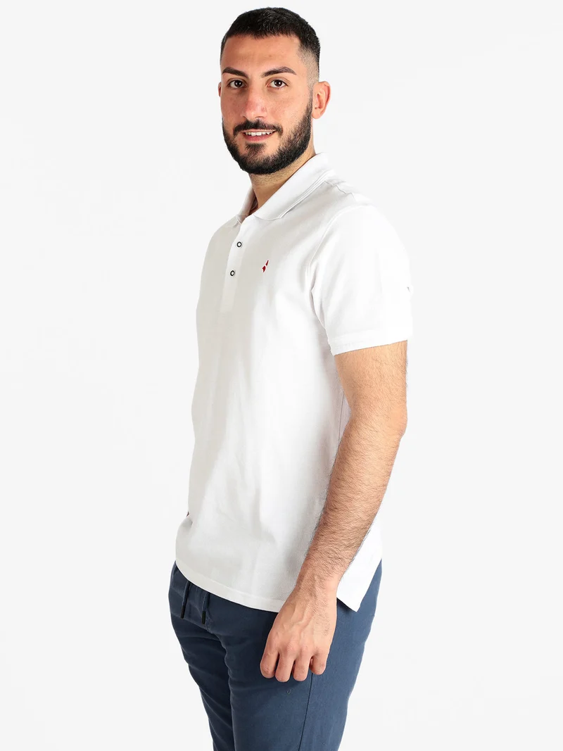 Polo da uomo manica corta con logo - bianco