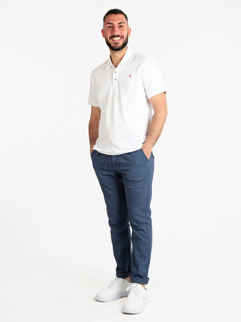 Polo da uomo manica corta con logo - bianco