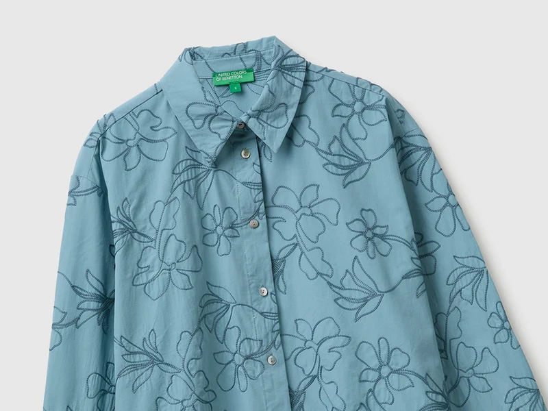 Bestickte Bluse aus 100% Baumwolle