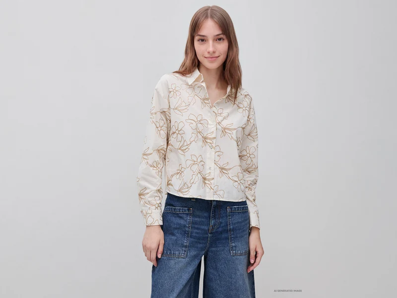 Bestickte Bluse aus 100% Baumwolle