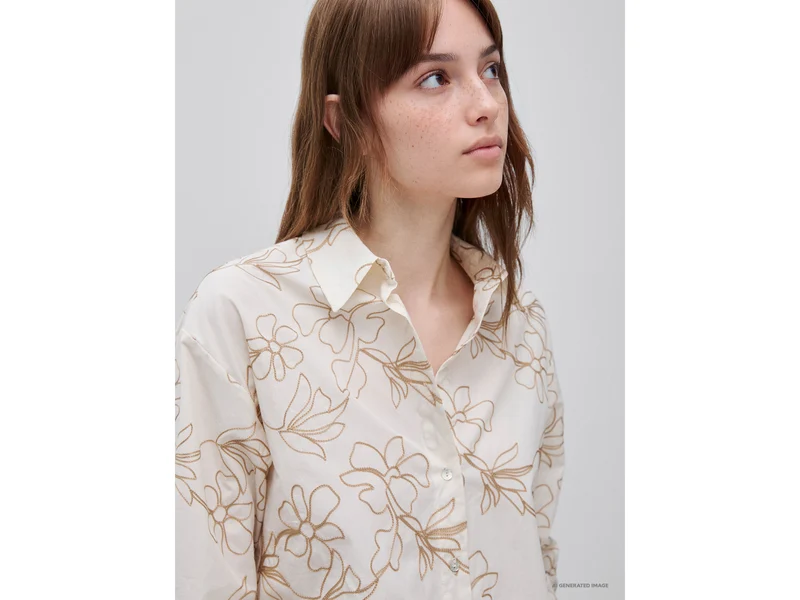 Bestickte Bluse aus 100% Baumwolle