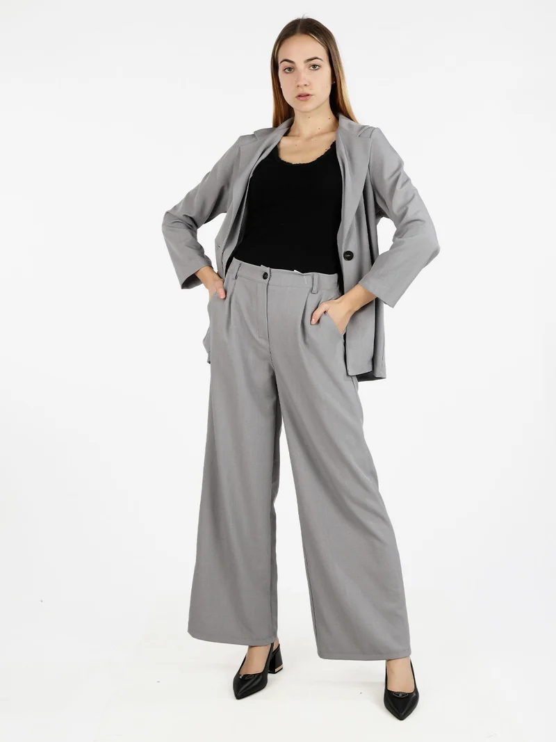 Blazer donna oversize monobottone - grigio