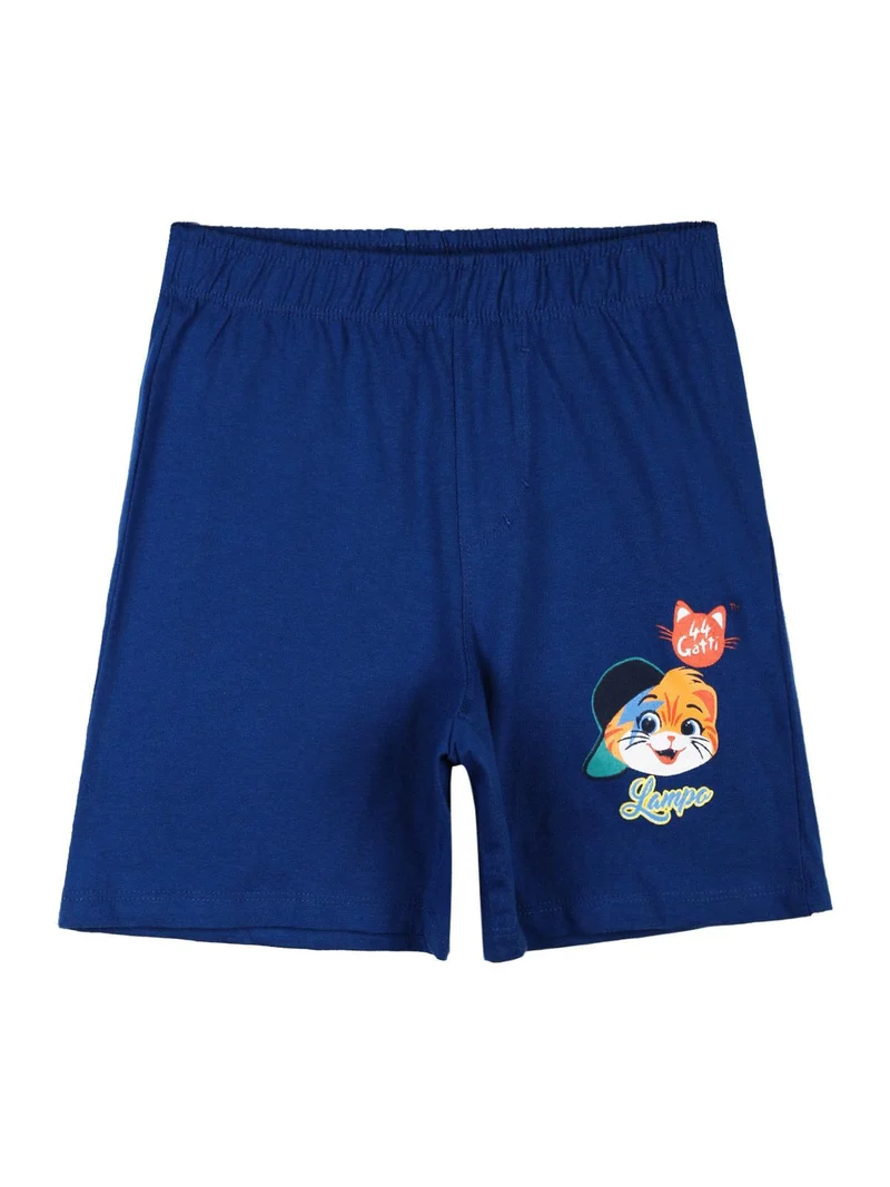 Completo corto smanicato bambino con stampa - blu