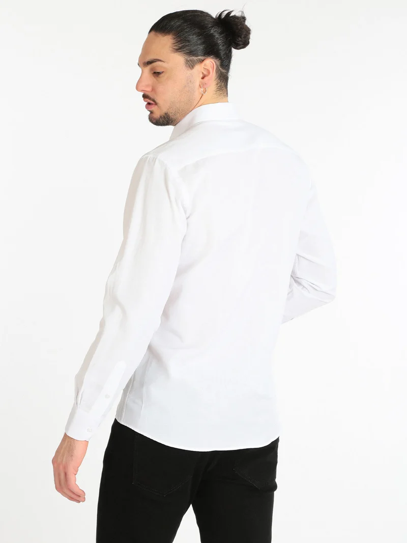Camicia classica da uomo con taschino - bianco