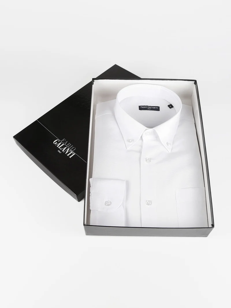 Camicia classica da uomo con taschino - bianco