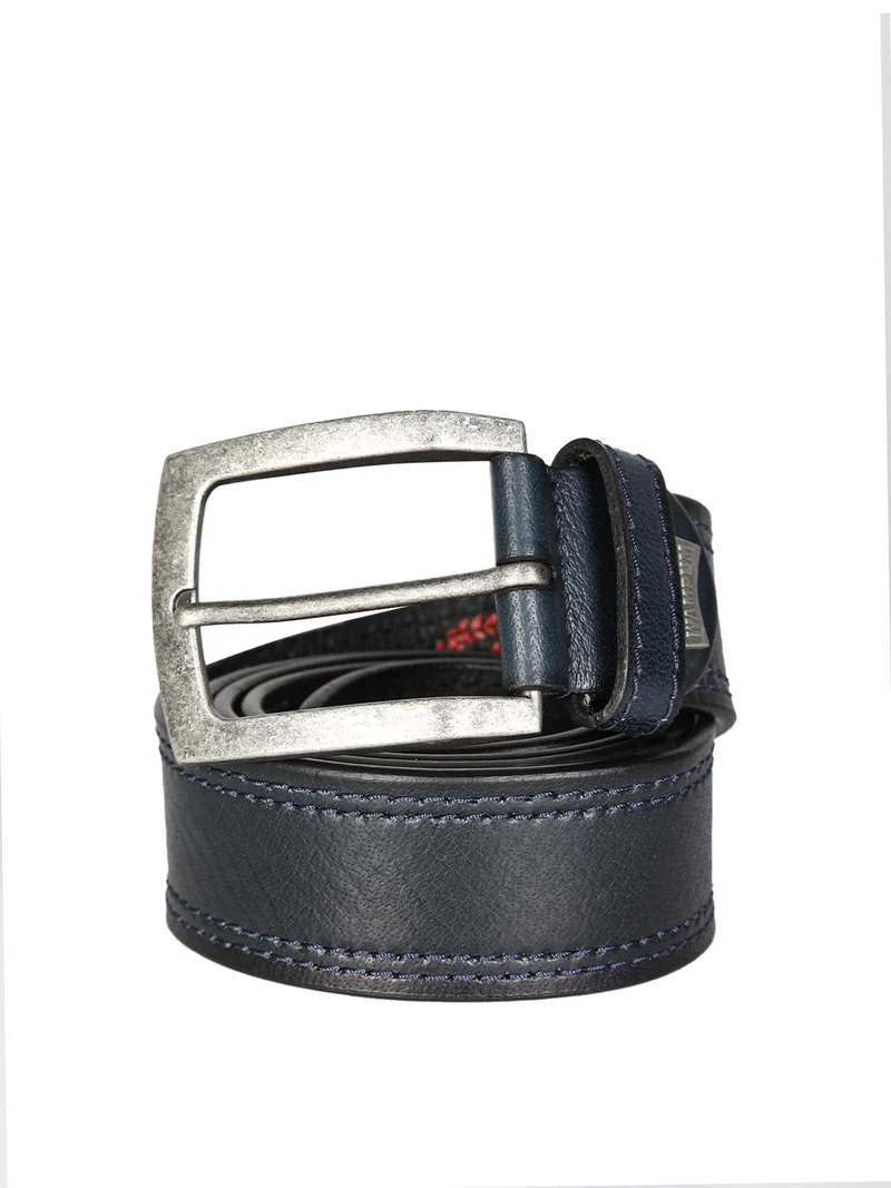 Cintura in pelle da uomo - blu scuro