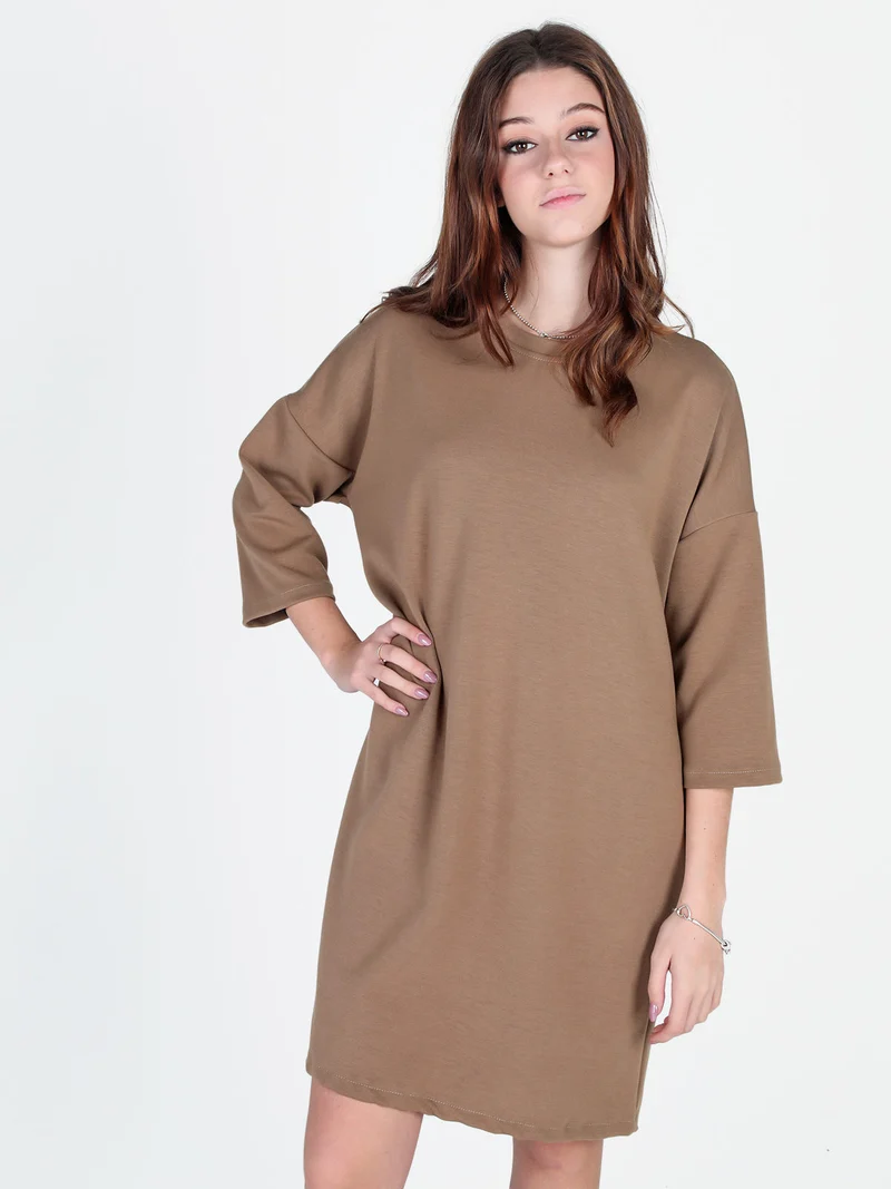 Vestito donna in felpa oversize - marrone