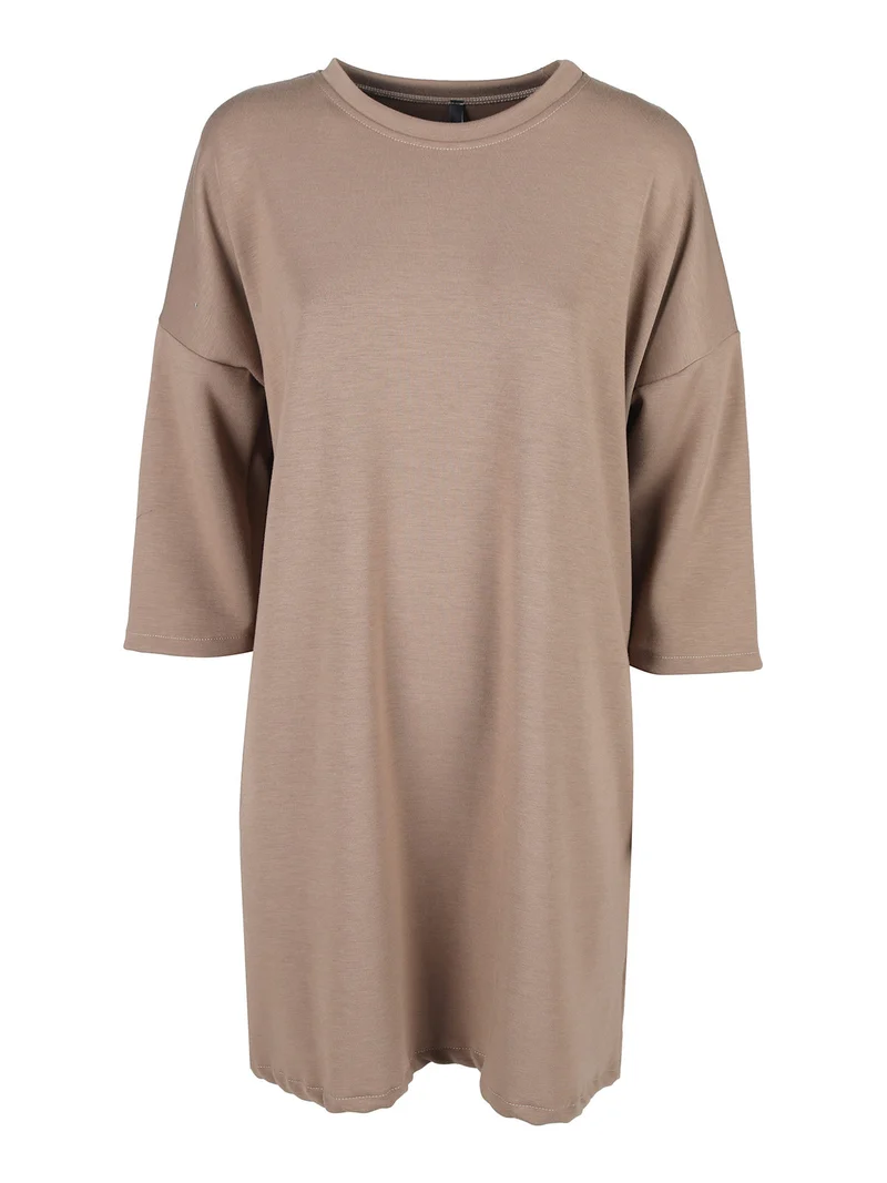 Vestito donna in felpa oversize - marrone