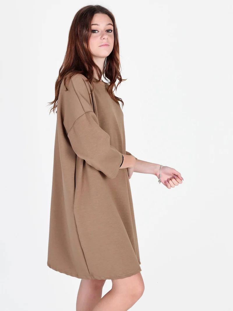 Vestito donna in felpa oversize - marrone