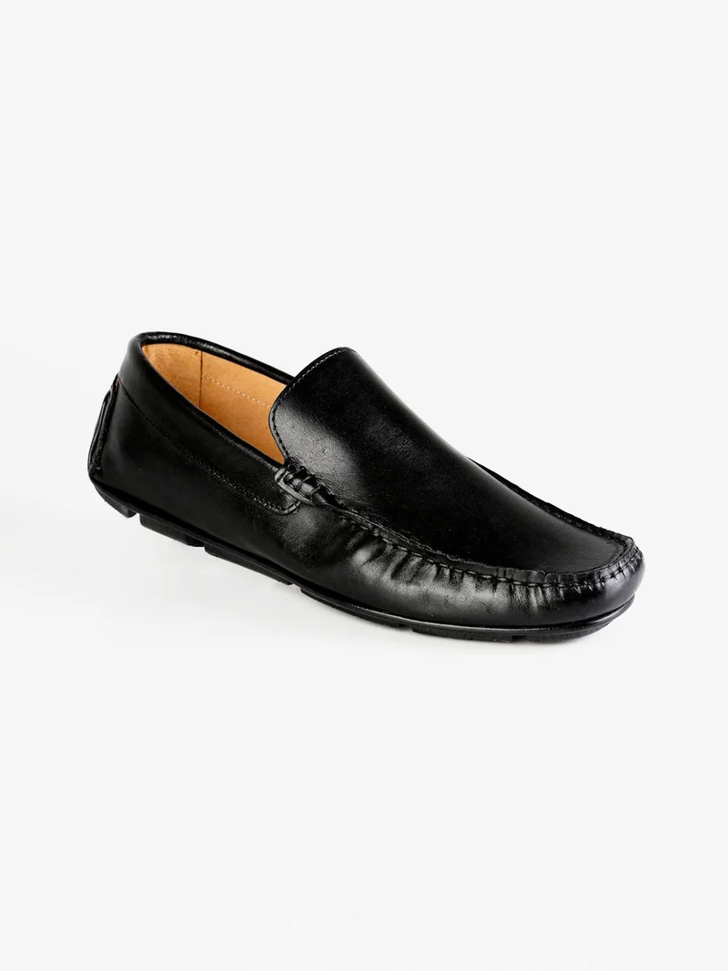 Mocassini neri in pelle - nero