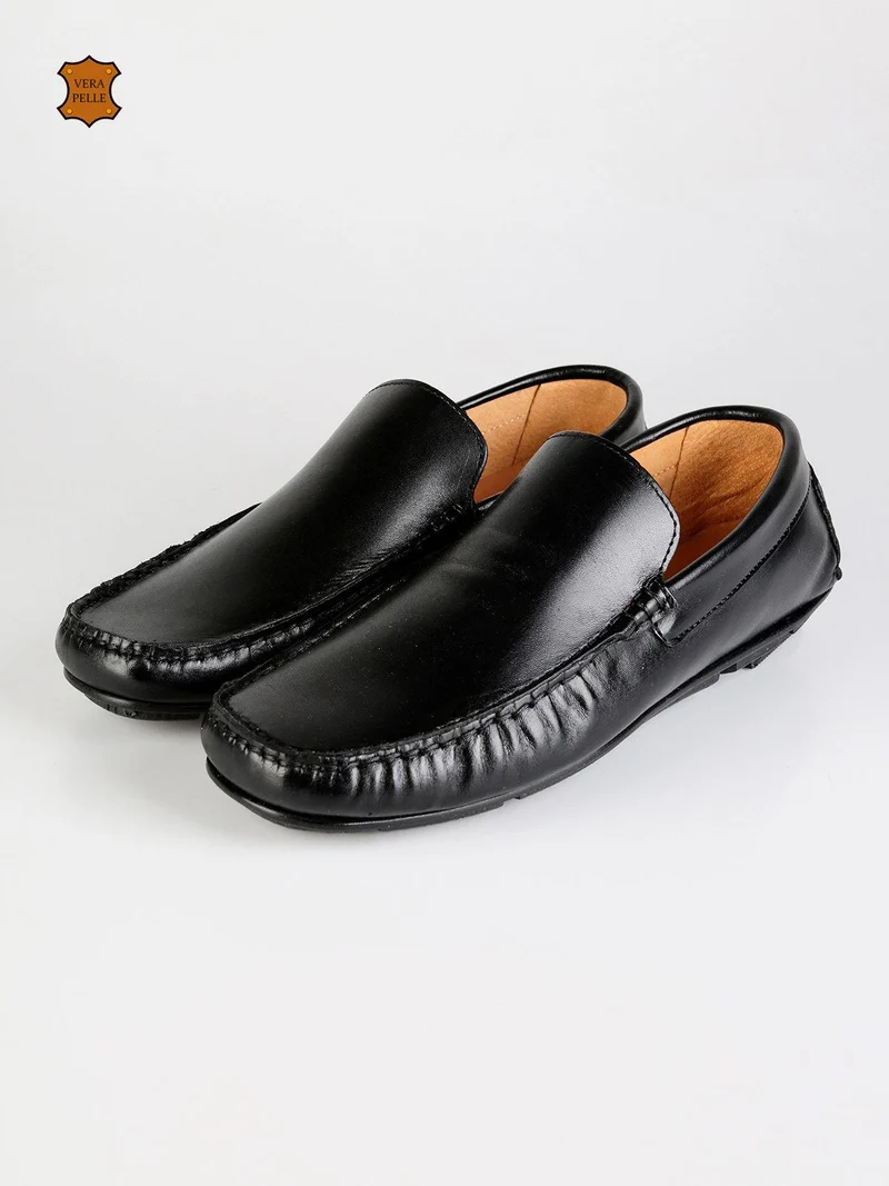 Mocassini neri in pelle - nero