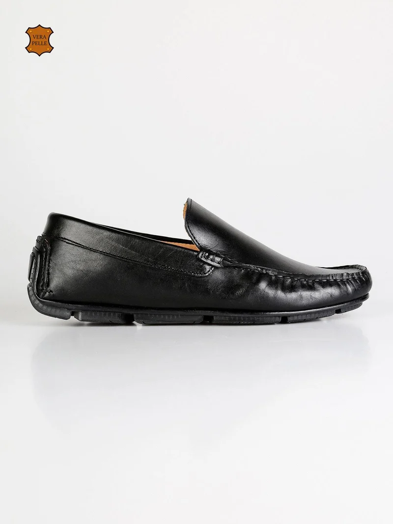 Mocassini neri in pelle - nero
