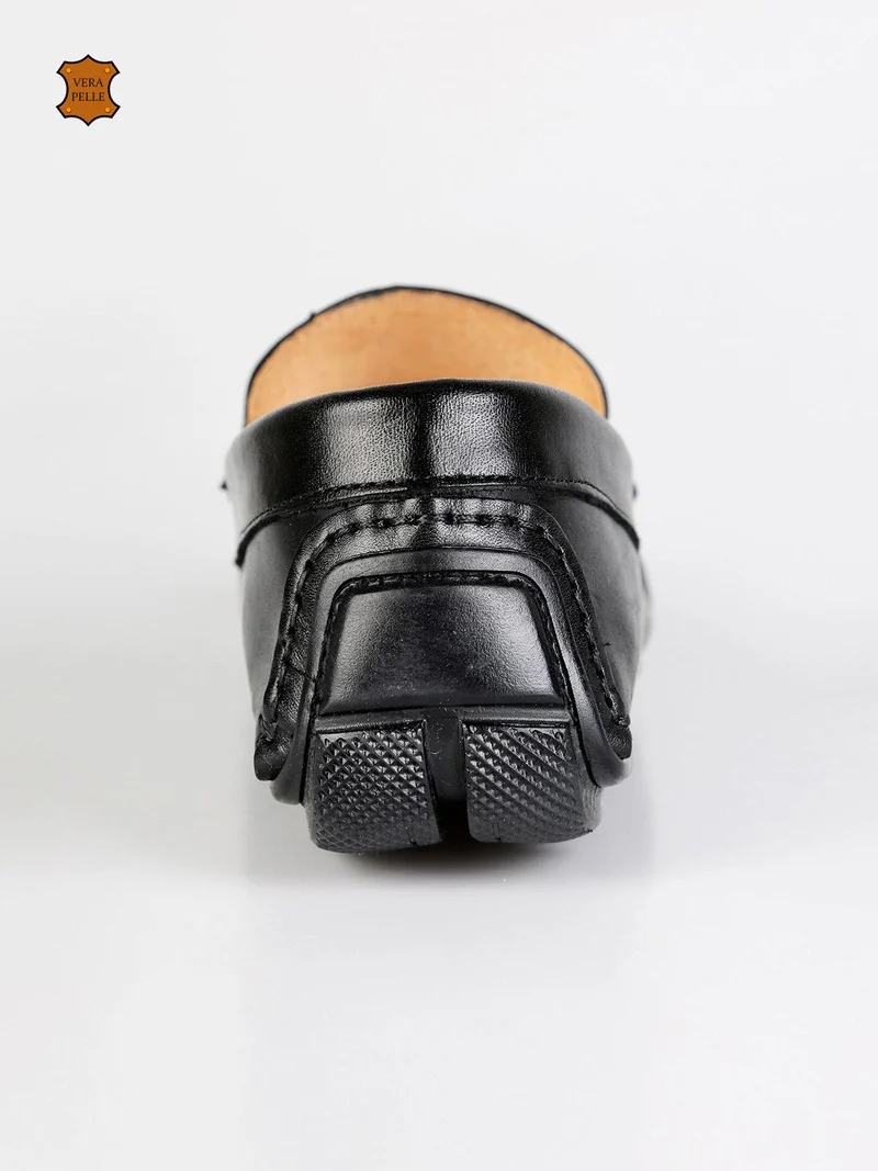 Mocassini neri in pelle - nero