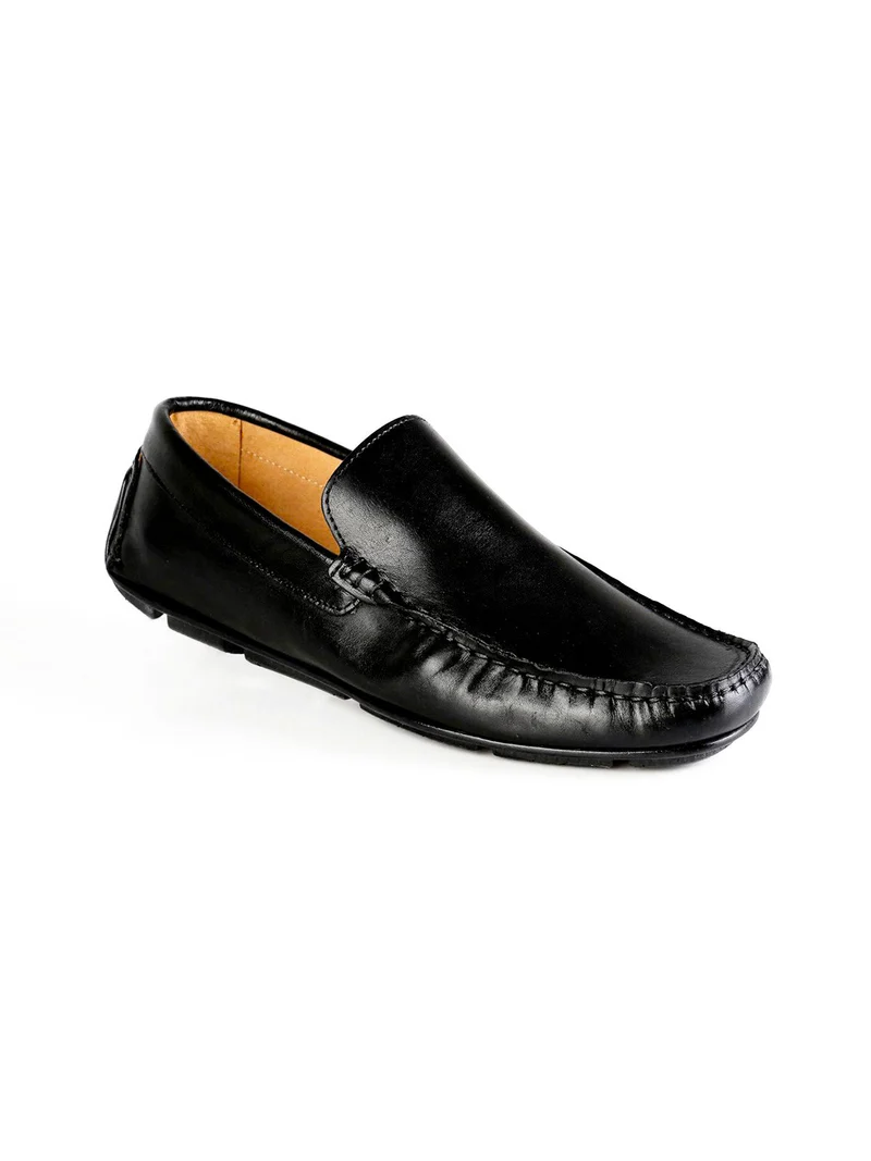 Mocassini neri in pelle - nero